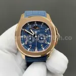 3K Factory Patek Philippe Aquanaut 5261R-001 40mm Rose Gold Blue Rubber Strap Blue Dial