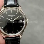 3K Factory Patek Philippe Calatrava 5227G-010 39mm White Gold Leather Strap Black Dial
