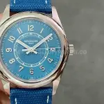 3K Factory Patek Philippe Calatrava 6007A-001 40mm Steel Leather Strap Arabic Numerals Blue Dial