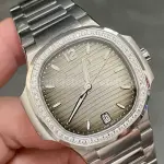 3K Factory Patek Philippe Nautilus 35.2mm 7118-1200A-011 Diamond Bezel Grey Dial