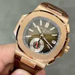 3K Factory Patek Philippe Nautilus 40.5mm 5980R-001 Rose Gold Leather Brown Dial