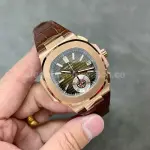3K Factory Patek Philippe Nautilus 40.5mm 5980R-001 Rose Gold Leather Brown Dial
