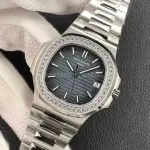 3K Factory Patek Philippe Nautilus 40mm 5711-1300A-001 Diamond Bezel Blue Dial