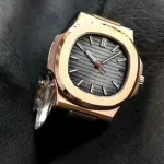 3K Factory Patek Philippe Nautilus 40mm 5711R Rose Gold Leather Dark Gray Dial