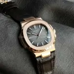 3K Factory Patek Philippe Nautilus 40mm 5711R Rose Gold Leather Dark Gray Dial