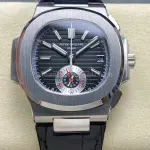 3K Factory Patek Philippe Nautilus 5980/1A-014 Leather Strap Black Dial