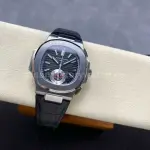 3K Factory Patek Philippe Nautilus 5980/1A-014 Leather Strap Black Dial