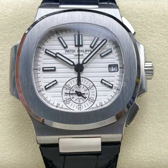 3K Factory Patek Philippe Nautilus 59801A-019 Leather Strap White Dial