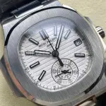 3K Factory Patek Philippe Nautilus 59801A-019 Leather Strap White Dial