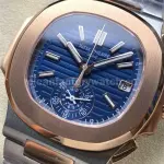 3K Factory Patek Philippe Nautilus 5980/1AR-0001 Half Rose Gold Blue Dial