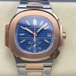 3K Factory Patek Philippe Nautilus 5980/1AR-0001 Half Rose Gold Blue Dial