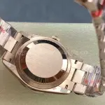 8+ Factory Counterweight Rolex Day-Date 128345RBR-0064 36mm Diamond Bezel Full Rose Gold Roman Numerals Diamond Blue Dial