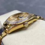 8+ Factory Counterweight Rolex Day-Date 128348RBR-0026 36mm Diamond Bezel Full Yellow Gold Champagne Dial