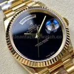 8+ Factory Counterweight Rolex Day-Date 18038 36mm Full Yellow Gold Black Dial