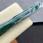 8+ Factory counterweight Rolex Day-Date 36mm 128238-0069 Yellow Gold Crocodile Leather Strap Diamond Mope Baguette Diamond Green Ombré Dial