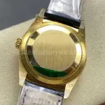 8+ Factory Counterweight Rolex Day-Date 36mm 18238 Yellow Gold Crocodile Leather Strap Diamond Mope Black Dial
