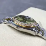 8+ Factory Rolex counterweight Datejust 278383RBR-0016 31mm Diamond Yellow Gold Bezel Half Yellow Gold Roman Numerals Diamond Green Dial Jubilee
