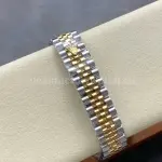 8+ Factory Rolex counterweight Datejust 278383RBR-0016 31mm Diamond Yellow Gold Bezel Half Yellow Gold Roman Numerals Diamond Green Dial Jubilee