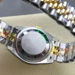 8+ Factory Rolex counterweight Datejust 278383RBR-0016 31mm Diamond Yellow Gold Bezel Half Yellow Gold Roman Numerals Diamond Green Dial Jubilee