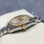 8+ Factory Rolex counterweight Datejust 278383RBR-0026 31mm Diamond Yellow Gold Bezel Half Yellow Gold Diamond Champagne Dial Jubilee