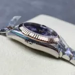 8+ Factory Rolexcounterweight Datejust 278271-0020 31mm Half Rose Gold Roman Numerals Diamond Purple Dial Jubilee