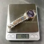 8+ Factory Rolexcounterweight Datejust 278271-0020 31mm Half Rose Gold Roman Numerals Diamond Purple Dial Jubilee