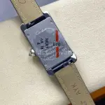 8848 Factory Cartier Tank Américaine 19mm Diamond Bezel Roman Numerals Silver Dial