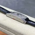 8848 Factory Cartier Tank Américaine 19mm Diamond Roman Numerals Silver Dial