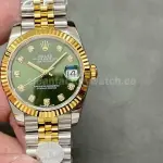 A+ Factory Rolex Datejust 278273-0030 31mm Half Yellow Gold Diamond Mop Green Dial Jubilee