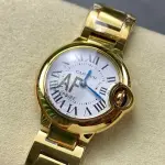 AF Factory Cartier Ballon Bleu W69001Z2 28mm Full Gold Roman Numerals Silver Dial