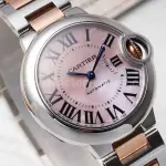 AF Factory Cartier Ballon Bleu W6920098 33mm Half Rose Gold Roman Numerals Mother Of Pearl Dial