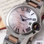 AF Factory Cartier Ballon Bleu W6920098 33mm Half Rose Gold Roman Numerals Mother Of Pearl Dial