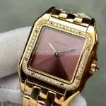 AF Factory Cartier Panthère 27mm Diamond Bezel Full Rose Gold Red Dial
