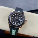 ARF Factory Counterweight Rolex Yacht-Master 40 126655 40mm Rose Gold Rubber Strap Black Dial
