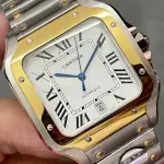BV Factory Cartier Santos W2SA0006 39.8mm Gold&Steel White Dial