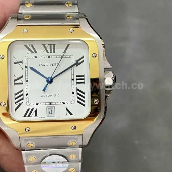 BV Factory Cartier Santos W2SA0006 39.8mm Gold&Steel White Dial