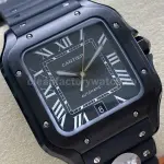 BV Factory Cartier Santos WSSA0039 39.8mm Steel Rubber Strap Roman Numerals Black Dial