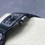 BV Factory Cartier Santos WSSA0039 39.8mm Steel Rubber Strap Roman Numerals Black Dial