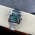 BV Factory Women’s Cartier Santos WSSA0061 35.1mm Full Steel Roman Numerals Green Dial