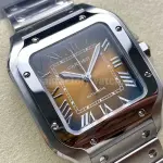 BV Factory Women’s Cartier Santos WSSA0065 35.1mm Full Steel Roman Numerals Orange Dial