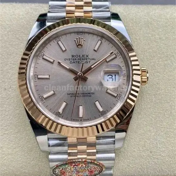 Clean Factory Rolex Datejust 126231 36mm Half Rose Gold Pink Dial Jubilee