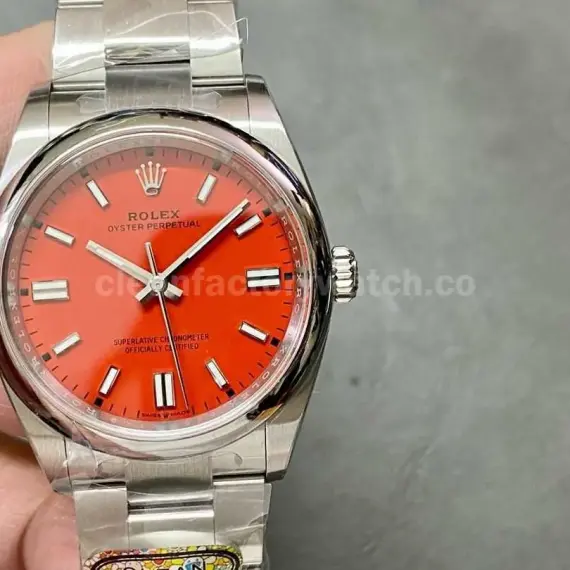 Clean Factory Rolex Oyster Perpetual 126000-0007 36mm Full 904L Red Dial
