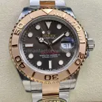 Clean Factory Rolex Yacht-Master 126621-0001 40mm Half Rose Gold Brown Dial