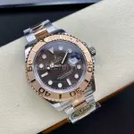 Clean Factory Rolex Yacht-Master 126621-0001 40mm Half Rose Gold Brown Dial