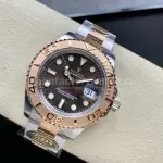 Clean Factory Rolex Yacht-Master 126621-0001 40mm Half Rose Gold Brown Dial