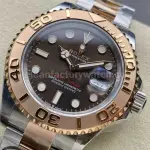 Clean Factory Rolex Yacht-Master 126621-0001 40mm Half Rose Gold Brown Dial
