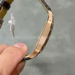 F1 Factory Cartier Santos Dumont WGSA0032 33.9mm Rose Gold Leather Strap Roman Numerals Silver Dial