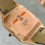 F1 Factory Cartier Santos Dumont WGSA0032 33.9mm Rose Gold Leather Strap Roman Numerals Silver Dial