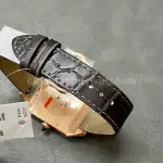 F1 Factory Cartier Santos Dumont WGSA0032 33.9mm Rose Gold Leather Strap Roman Numerals Silver Dial