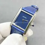 F1 Factory Cartier Tank Louis Cartier WSTA0055 25.5mm Steel Leather Strap Blue Dial